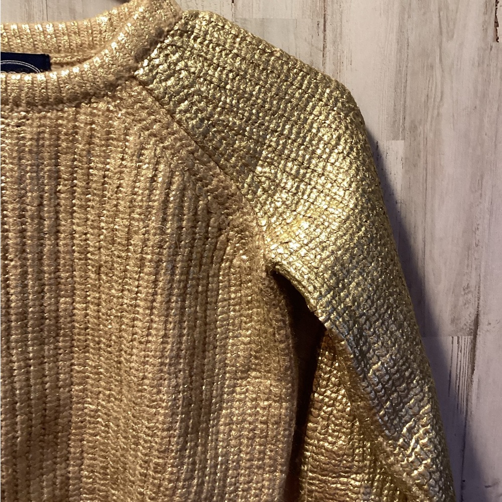 Cozy Gold Ribbed Knit Sweater - Picture 7 of 7